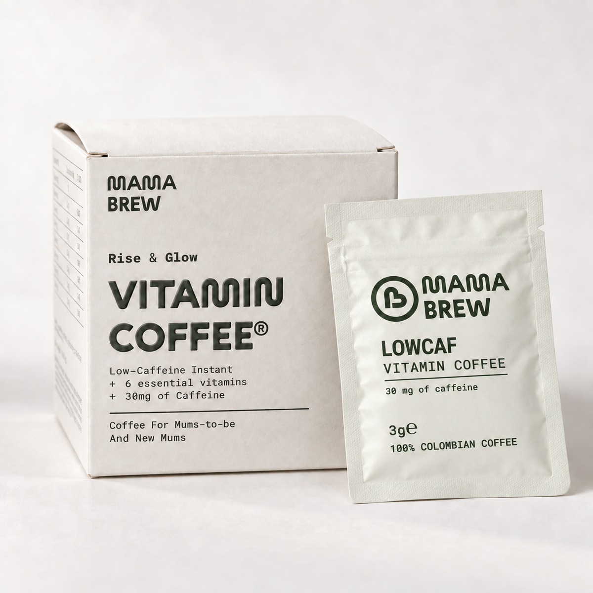 Mama Brew Low Caff coffee for pregnancy and breastfeeding, 30mg caffeine